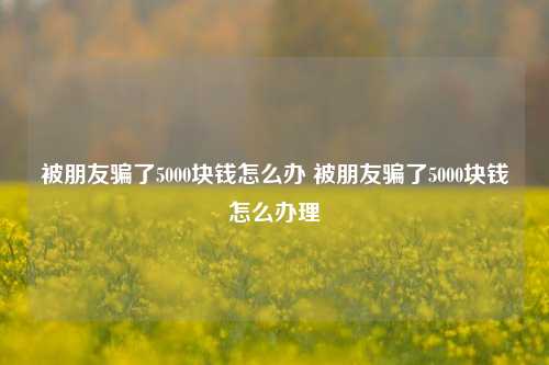 被朋友骗了5000块钱怎么办 被朋友骗了5000块钱怎么办理