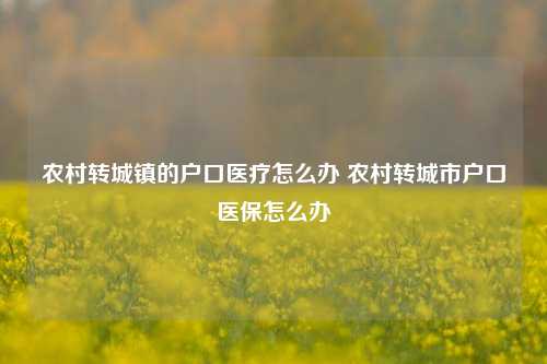 农村转城镇的户口医疗怎么办 农村转城市户口医保怎么办