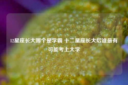 12星座长大哪个是学霸 十二星座长大后谁最有可能考上大学