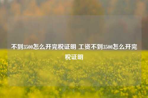 不到3500怎么开完税证明 工资不到3500怎么开完税证明