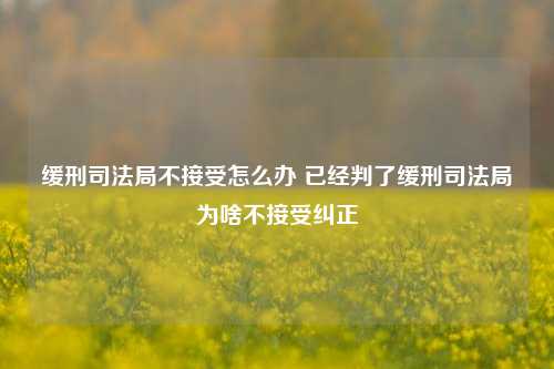 缓刑司法局不接受怎么办 已经判了缓刑司法局为啥不接受纠正