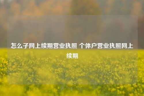 怎么子网上续期营业执照 个体户营业执照网上续期