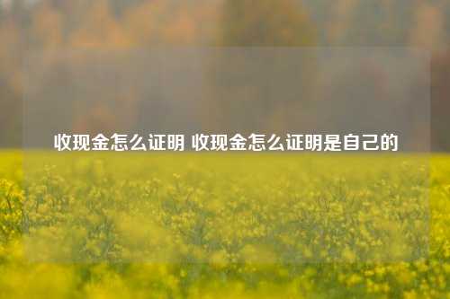 收现金怎么证明 收现金怎么证明是自己的