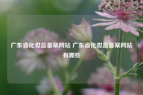 广东省化妆品备案网站 广东省化妆品备案网站有哪些