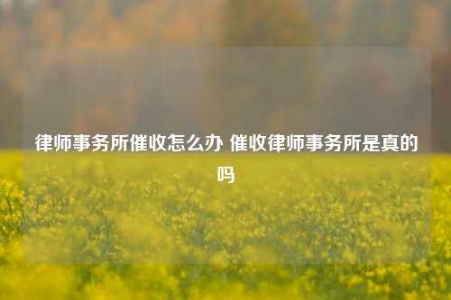 律师事务所催收怎么办 催收律师事务所是真的吗