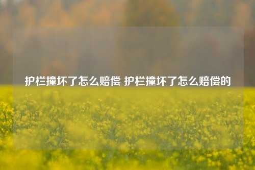 护栏撞坏了怎么赔偿 护栏撞坏了怎么赔偿的