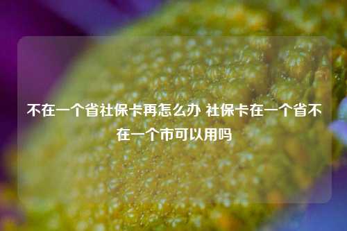 不在一个省社保卡再怎么办 社保卡在一个省不在一个市可以用吗