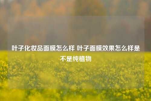 叶子化妆品面膜怎么样 叶子面膜效果怎么样是不是纯植物