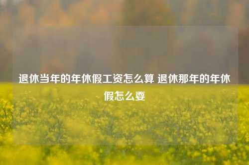 退休当年的年休假工资怎么算 退休那年的年休假怎么耍