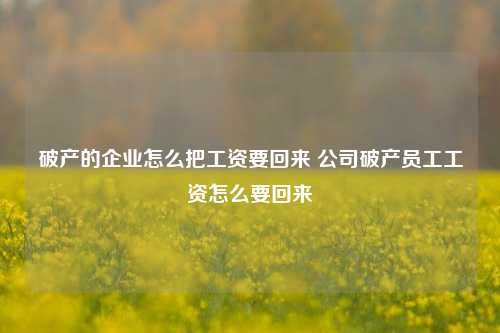 破产的企业怎么把工资要回来 公司破产员工工资怎么要回来