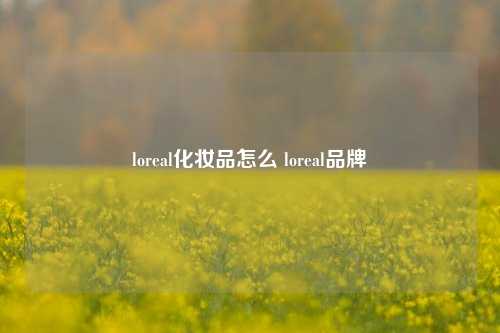 loreal化妆品怎么 loreal品牌