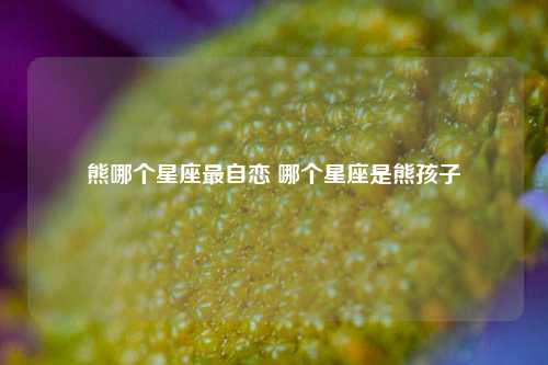 熊哪个星座最自恋 哪个星座是熊孩子