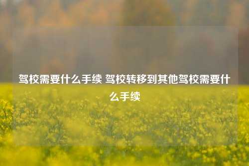 驾校需要什么手续 驾校转移到其他驾校需要什么手续