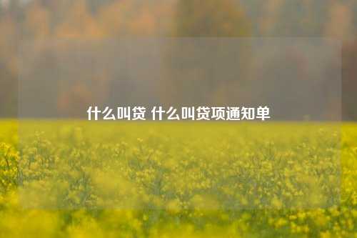 什么叫贷 什么叫贷项通知单