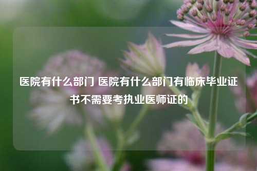 医院有什么部门 医院有什么部门有临床毕业证书不需要考执业医师证的