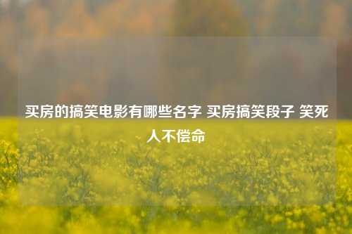 买房的搞笑电影有哪些名字 买房搞笑段子 笑死人不偿命