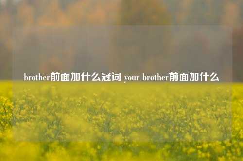 brother前面加什么冠词 your brother前面加什么