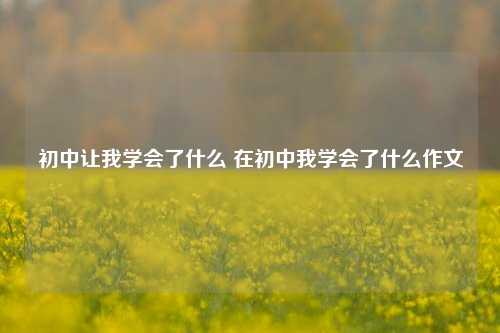 初中让我学会了什么 在初中我学会了什么作文