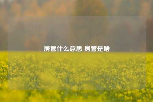 房管什么意思 房管是啥