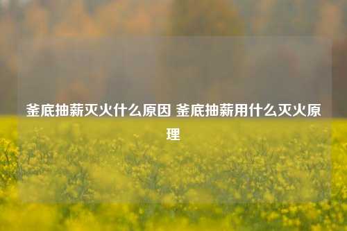 釜底抽薪灭火什么原因 釜底抽薪用什么灭火原理