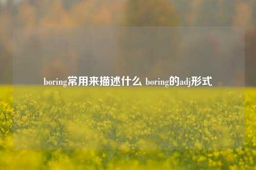 boring常用来描述什么 boring的adj形式