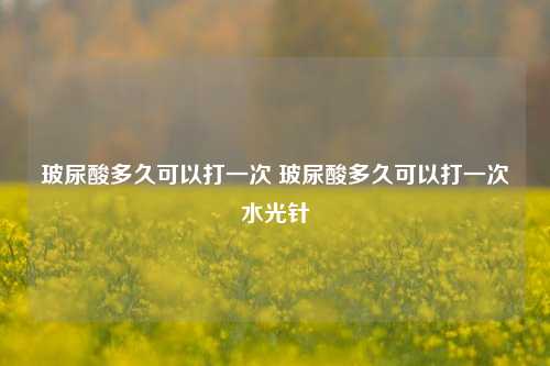 玻尿酸多久可以打一次 玻尿酸多久可以打一次水光针