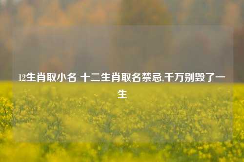 12生肖取小名 十二生肖取名禁忌,千万别毁了一生