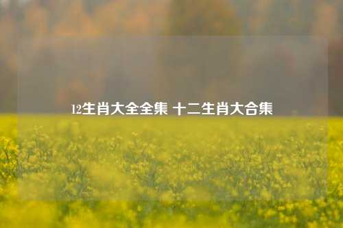 12生肖大全全集 十二生肖大合集