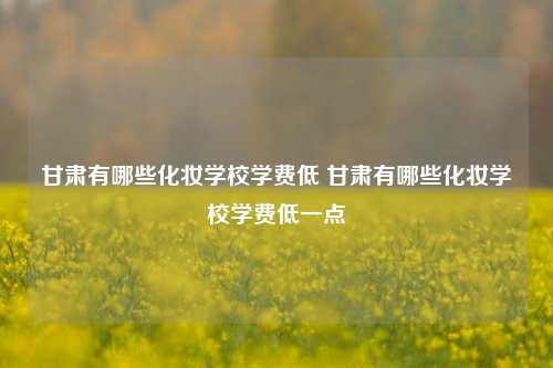 甘肃有哪些化妆学校学费低 甘肃有哪些化妆学校学费低一点