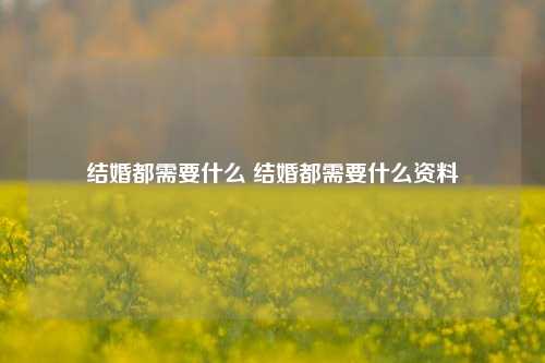 结婚都需要什么 结婚都需要什么资料