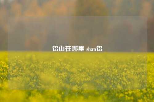 铝山在哪里 shan铝