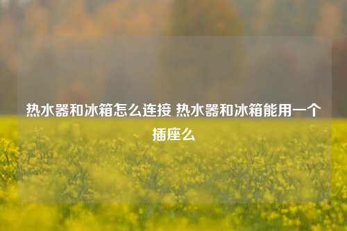 热水器和冰箱怎么连接 热水器和冰箱能用一个插座么